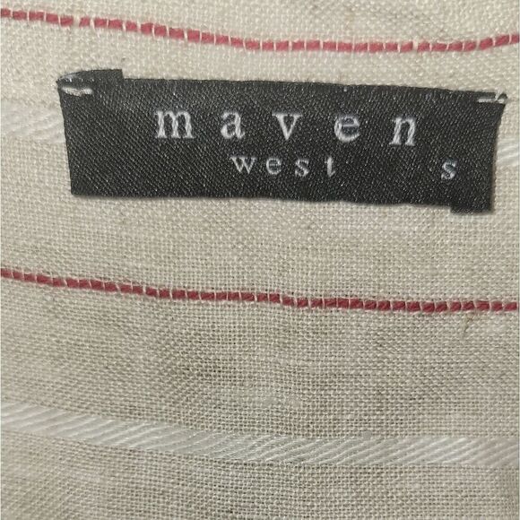 Maven West Short Sleeve Shirt Dress Button Down Linen Dress S - Picture 10 of 13